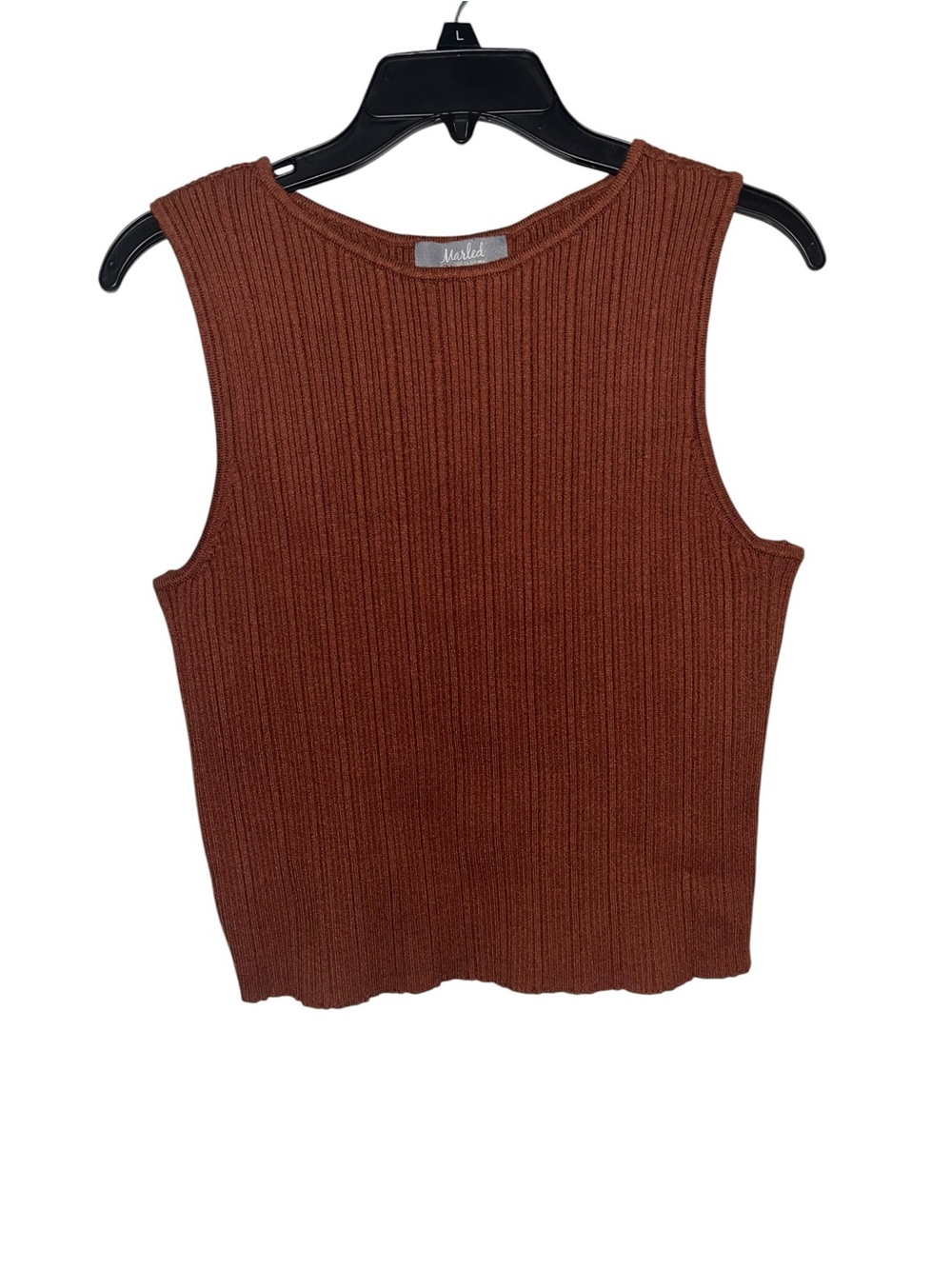 Marled Rewind Women’s XL Rust Brown Ribbed Sweater Tank Sleeveless Knit Top